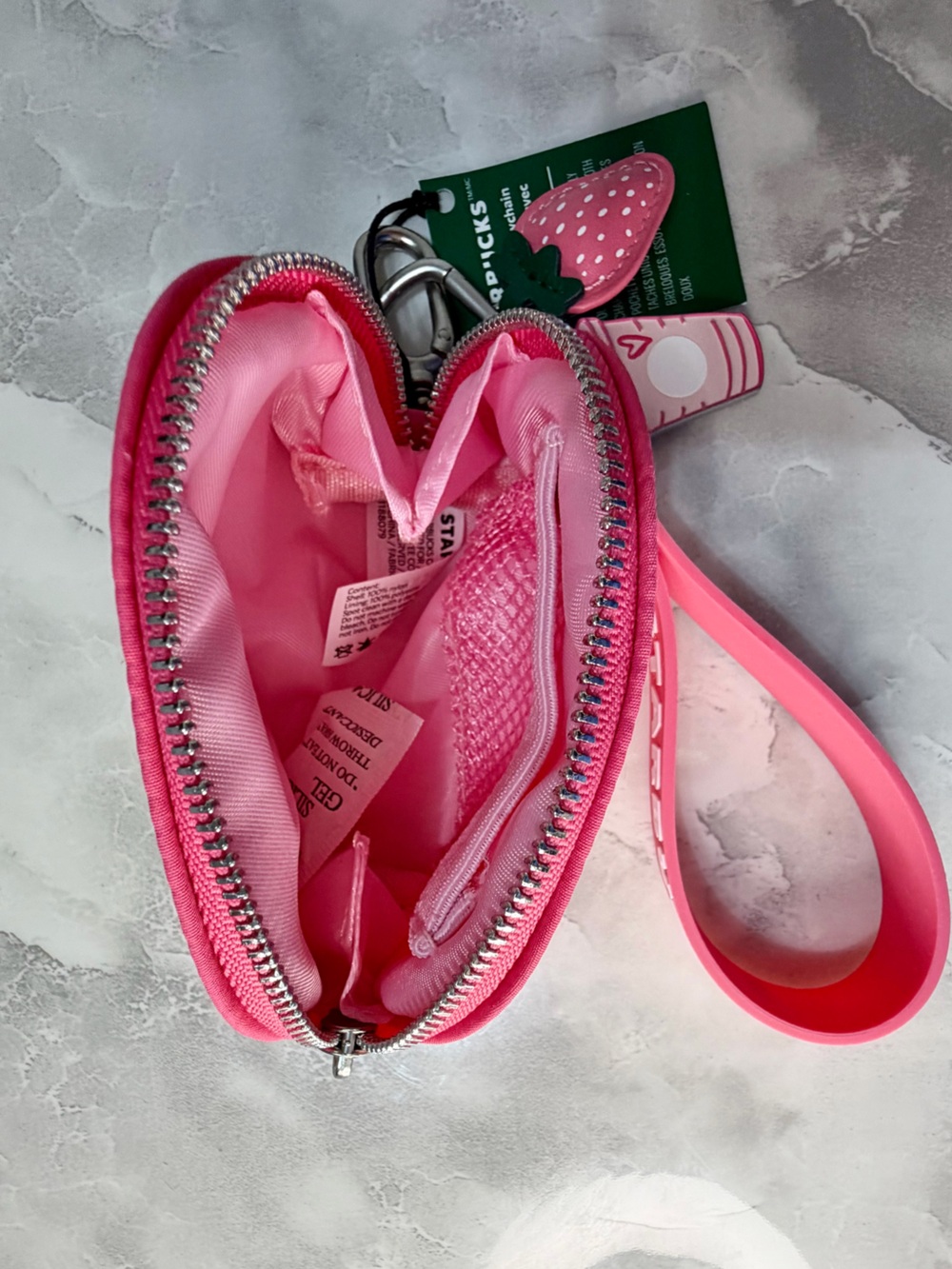 Starbucks Pink vibes Collection Pouch Wristlet Keychain - NWT, Pink Drink - Picture 5 of 7